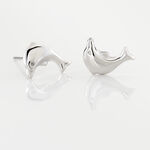 Boucles D'oreilles Puces Fulvie Dauphin 5 Or Blanc - Puces Femme | Marc Orian