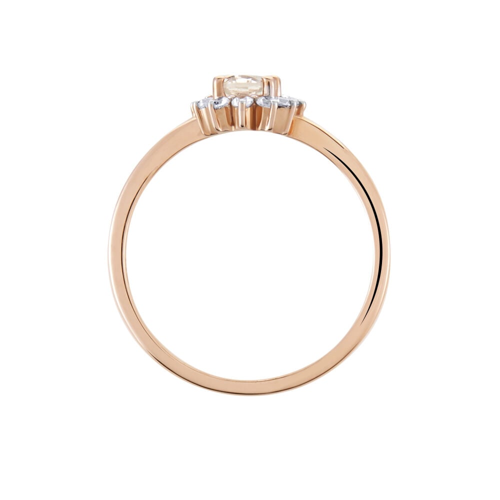 Bague Jozsua Or Rose Morganite Peche Oxyde De Zirconium - Bagues pierres fines Femme | Marc Orian