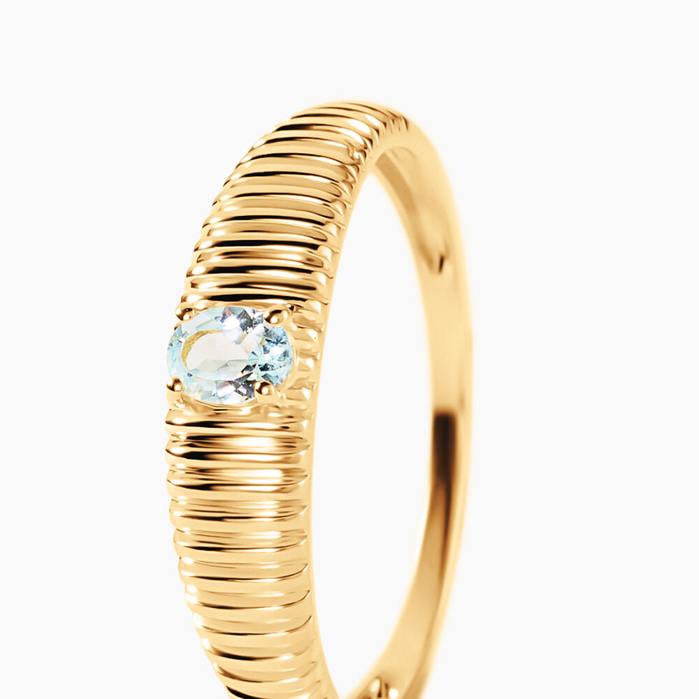 Bague Bendt Argent Dor&eacute; A L'Or 750/1000 Topaze - Bagues pierres fines Femme | Marc Orian