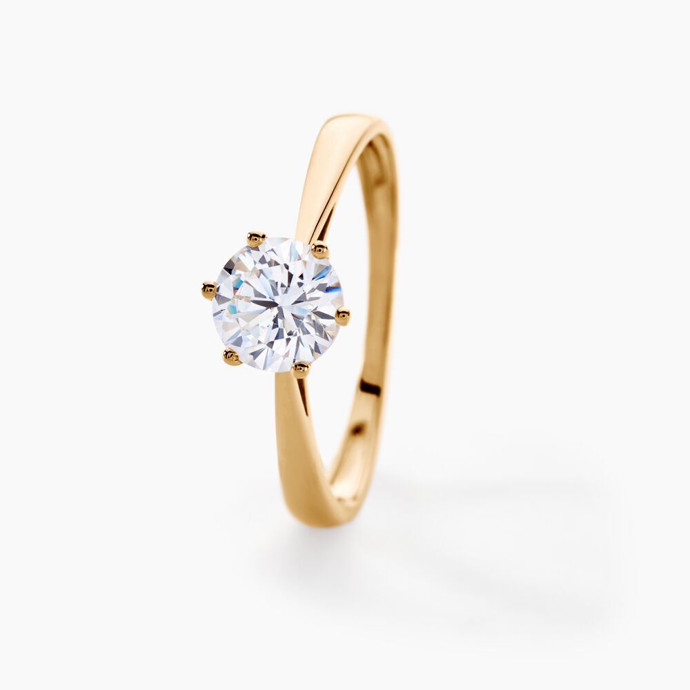 Solitaire Or Jaune Laurian Oxyde De Zirconium Blanc - Solitaires Femme | Marc Orian