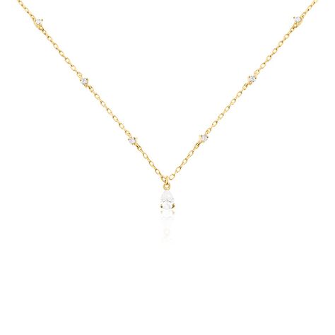 Collier Lovel Plaqu&eacute; Or Dor&eacute; Oxyde De Zirconium - Colliers ras du cou Femme | Marc Orian