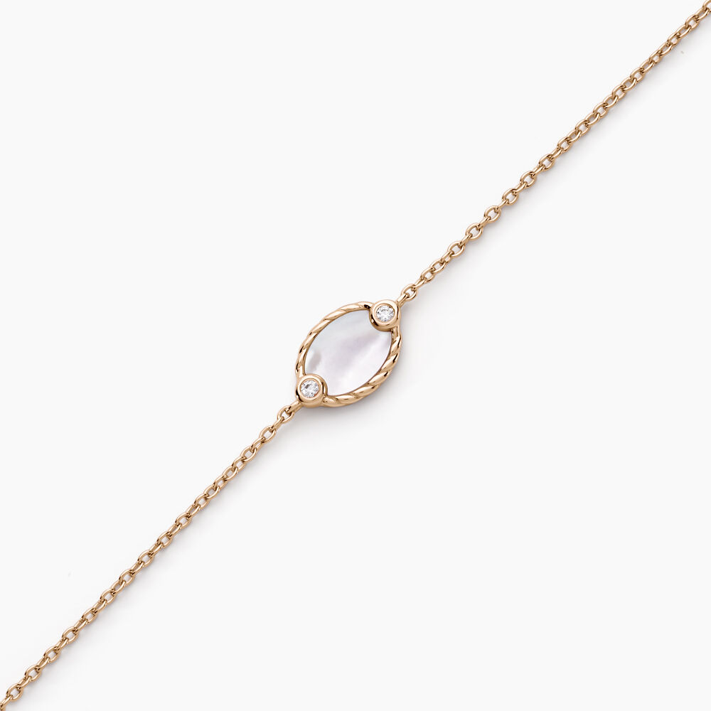 Bracelet Muse Argent Rose Nacre Oxyde De Zirconium - Bracelets chaînes Femme | Marc Orian