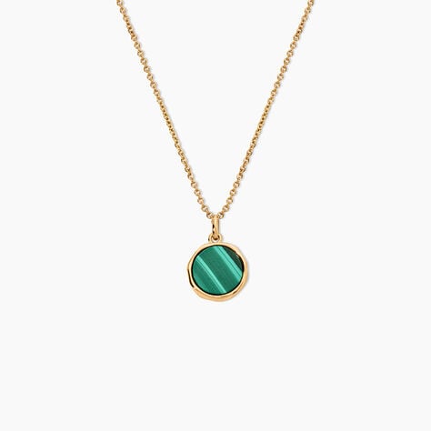 Collier Plaqu&eacute; Or Neassa Malachite - Colliers avec pierres Femme | Marc Orian