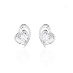 Boucles D'oreilles Puces Alou Argent Blanc Oxyde De Zirconium - Puces Femme | Marc Orian