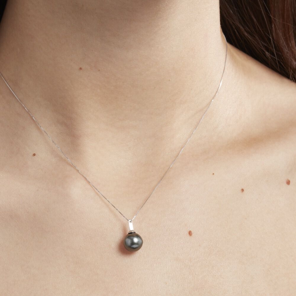 Collier Semi-baroque Or Blanc Perle De Culture De Tahiti - Colliers avec pierres Femme | Marc Orian