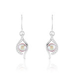 Boucles D'oreilles Pendantes Deniz Argent  Perle De Culture Et Oxyde - Pendantes Femme | Marc Orian