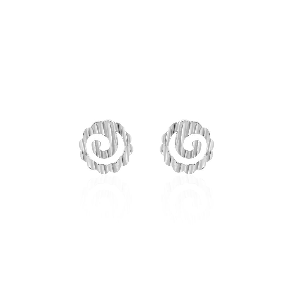 Boucles D'oreilles Puces Selima Argent Blanc - Puces Femme | Marc Orian