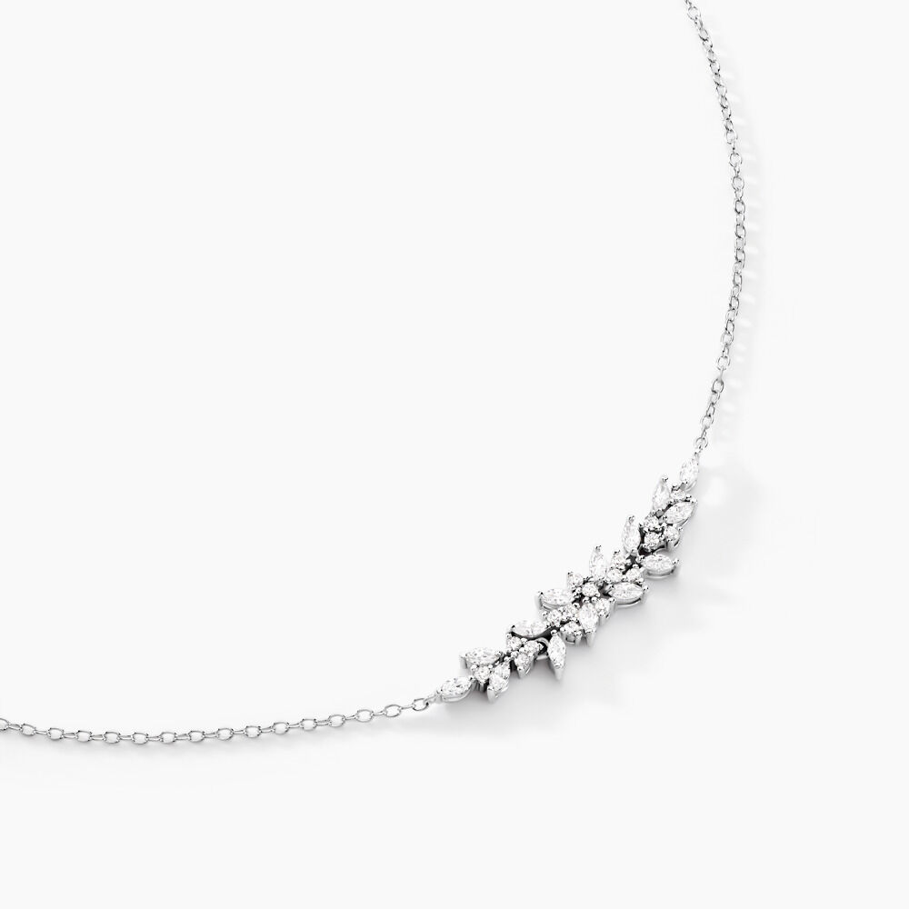 Collier Argent Blanc Precieux Flocon Oxyde De Zirconium - Colliers avec pierres Femme | Marc Orian