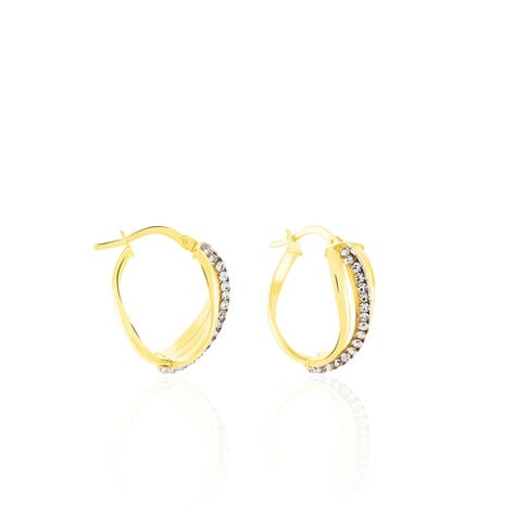 Créoles Eliseo Or Jaune Strass - Créoles Femme | Marc Orian