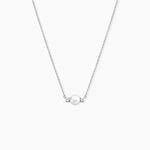 Collier Sari Argent Blanc Perle De Culture Oxyde De Zirconium - Colliers avec pierres Femme | Marc Orian