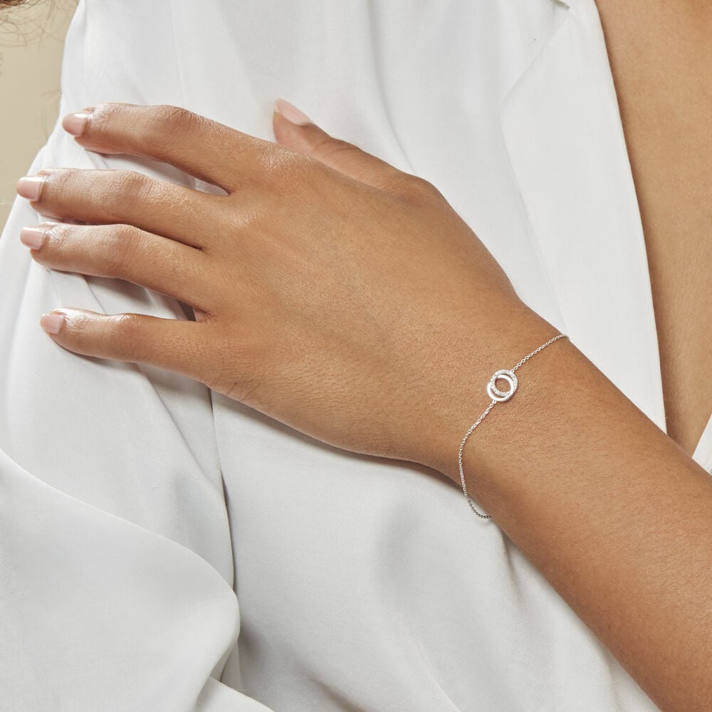 Bracelet Absolu Or Blanc Diamant - Bracelets Anneaux Entrelaces Femme | Marc Orian
