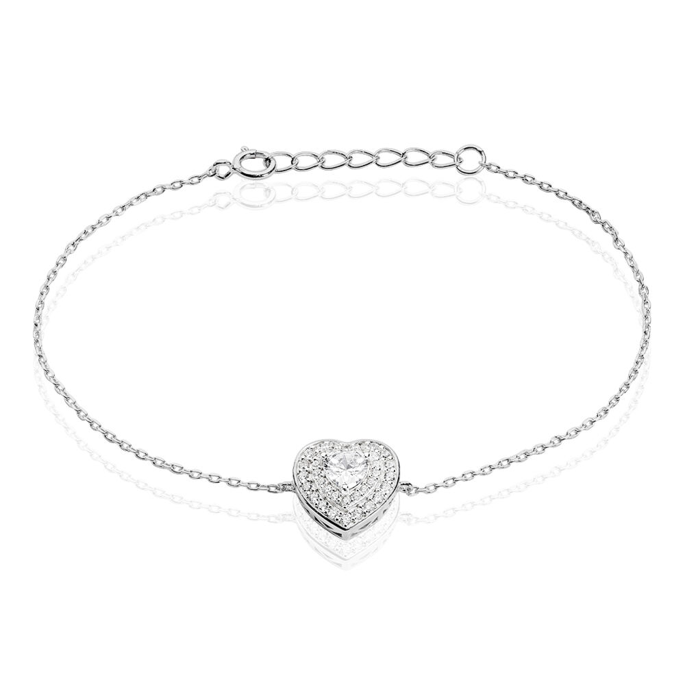 Bracelet Lumineuse Argent Blanc Oxyde De Zirconium - Bracelets chaînes Femme | Marc Orian