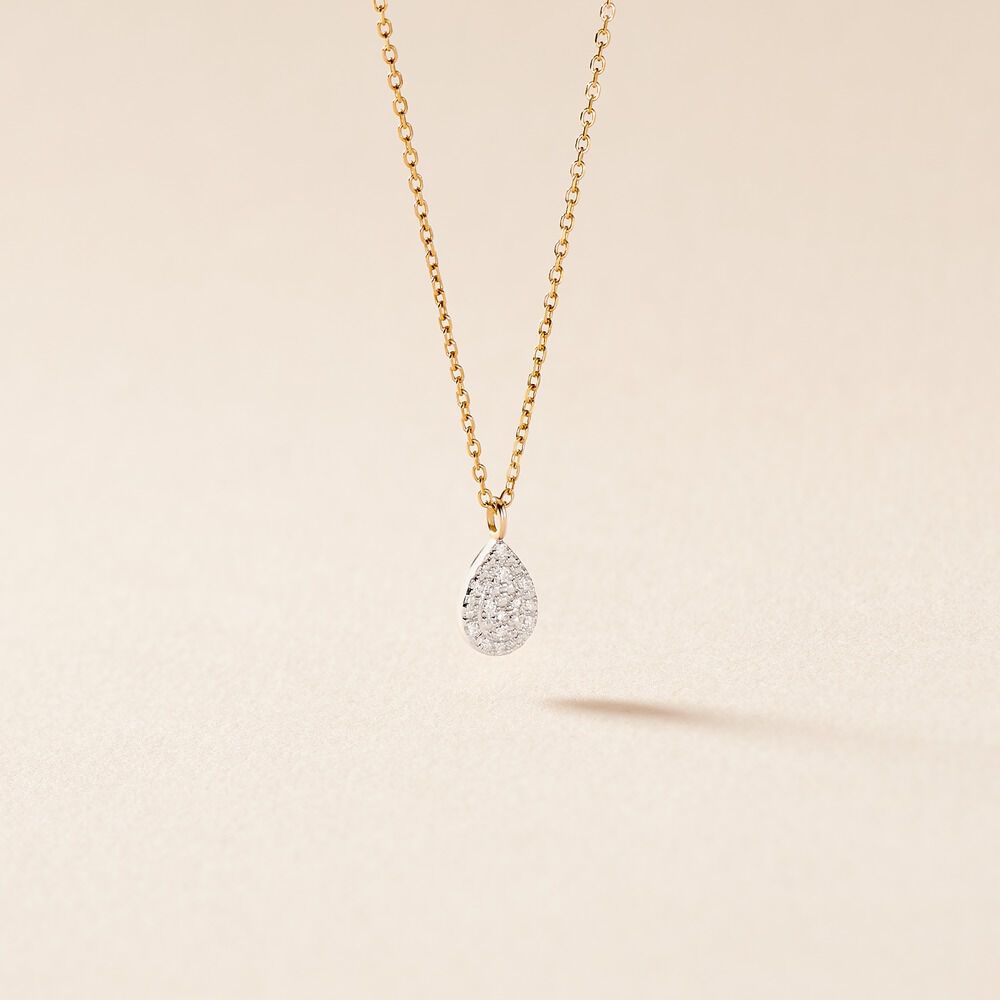 Collier Pear C Or Jaune Diamant - Colliers avec pierres Femme | Marc Orian