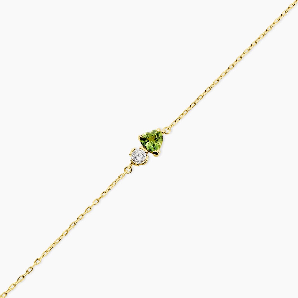 Bracelet Poem Argent Jaune P&eacute;ridot Oxyde De Zirconium - Bracelets fantaisie Femme | Marc Orian