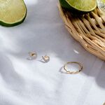 Boucles D'oreilles Puces Boucle D'or Or Jaune Oxyde De Zirconium - Puces Femme | Marc Orian