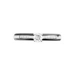 Bague Solitaire Ceramique Argent Blanc C&eacute;ramique Et Oxyde De Zirconium - Bagues de promesse Femme | Marc Orian