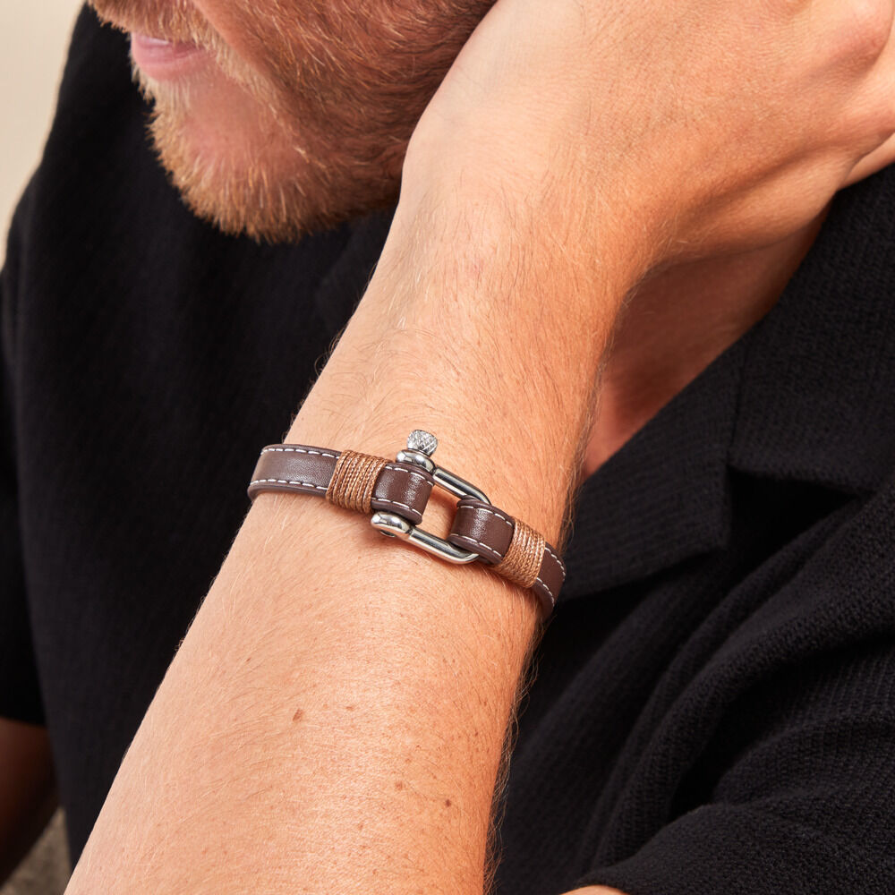 Bracelet Amarelo Acier Blanc - Bracelets cuir Homme | Marc Orian