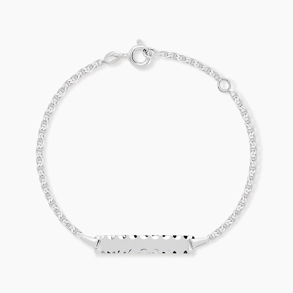 Bracelet Identit&eacute; Esta Maille For&ccedil;at Or Blanc - Gourmettes Enfant | Marc Orian