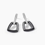 Boucles D'oreilles Pendantes Ezra Argent Blanc C&eacute;ramique Et Oxyde - Pendantes Femme | Marc Orian