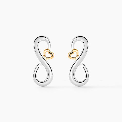 Boucles D'oreilles Puces Phedra Or Jaune Argent Blanc - Puces Femme | Marc Orian