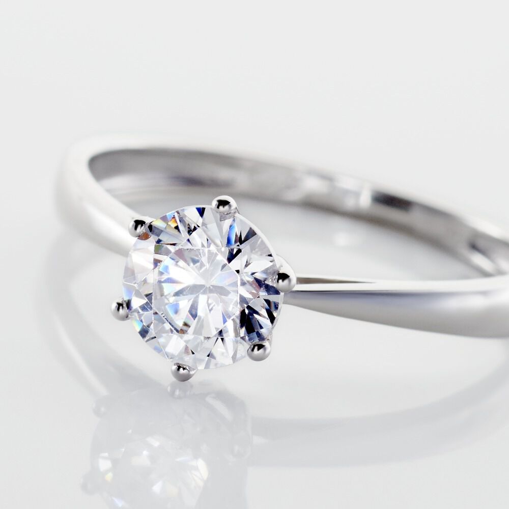 Solitaire Or Blanc Laurian Oxyde De Zirconium Blanc - Solitaires Femme | Marc Orian
