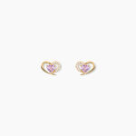 Boucles D'Oreilles Puces Creighton Argent Dor&eacute; A L'Or 750/1000 Am&eacute;thyste Oxyde De Zirconium - Puces Femme | Marc Orian