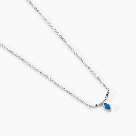 Collier Cyane Argent Blanc Turquoise - Colliers avec pierres Femme | Marc Orian