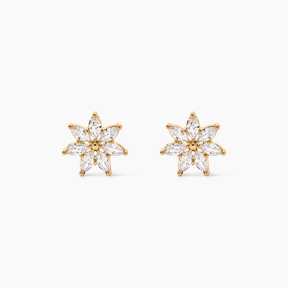 Boucles D'oreilles Puces Mia Plaqu&eacute; Or Dor&eacute; Oxyde De Zirconium - Puces Femme | Marc Orian