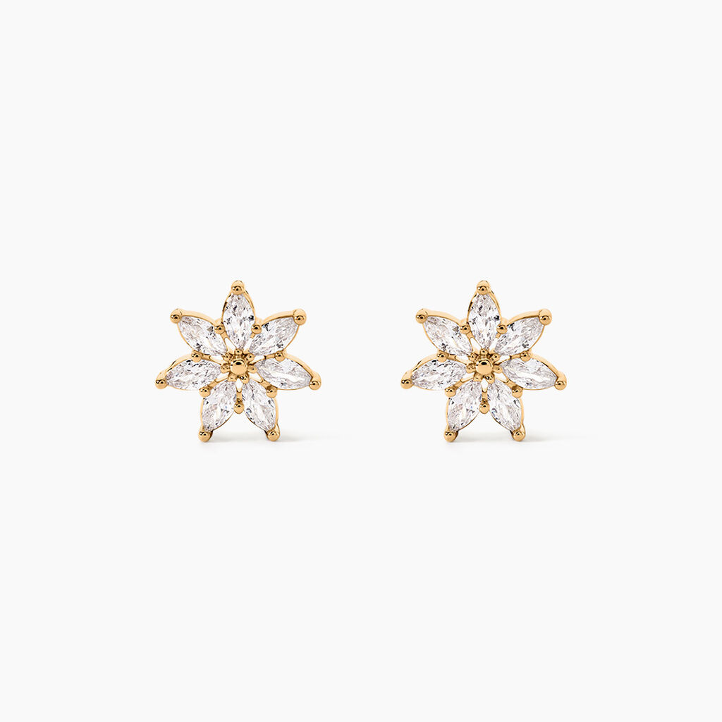 Boucles D'oreilles Puces Mia Plaqu&eacute; Or Dor&eacute; Oxyde De Zirconium - Puces Femme | Marc Orian