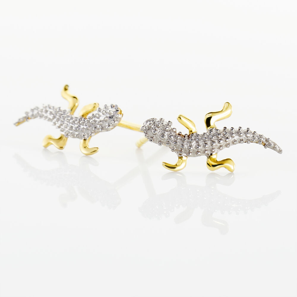 Boucles D'oreilles Puces Azzedine Salamandre Or Bicolore - Puces Femme | Marc Orian