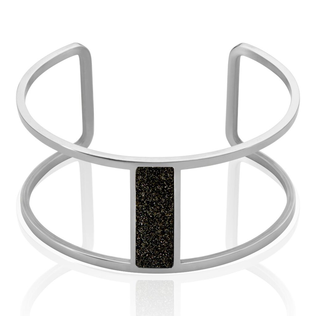 Bracelet Manchette Acier Blanc Maria - Bijoux fantaisie Femme | Marc Orian