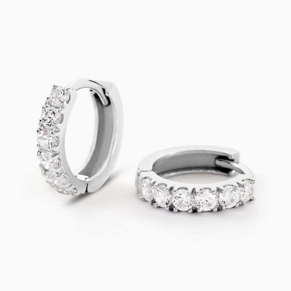 Cr&eacute;oles Andgelina Rondes Or Blanc Oxyde De Zirconium - Cr&eacute;oles Femme | Marc Orian