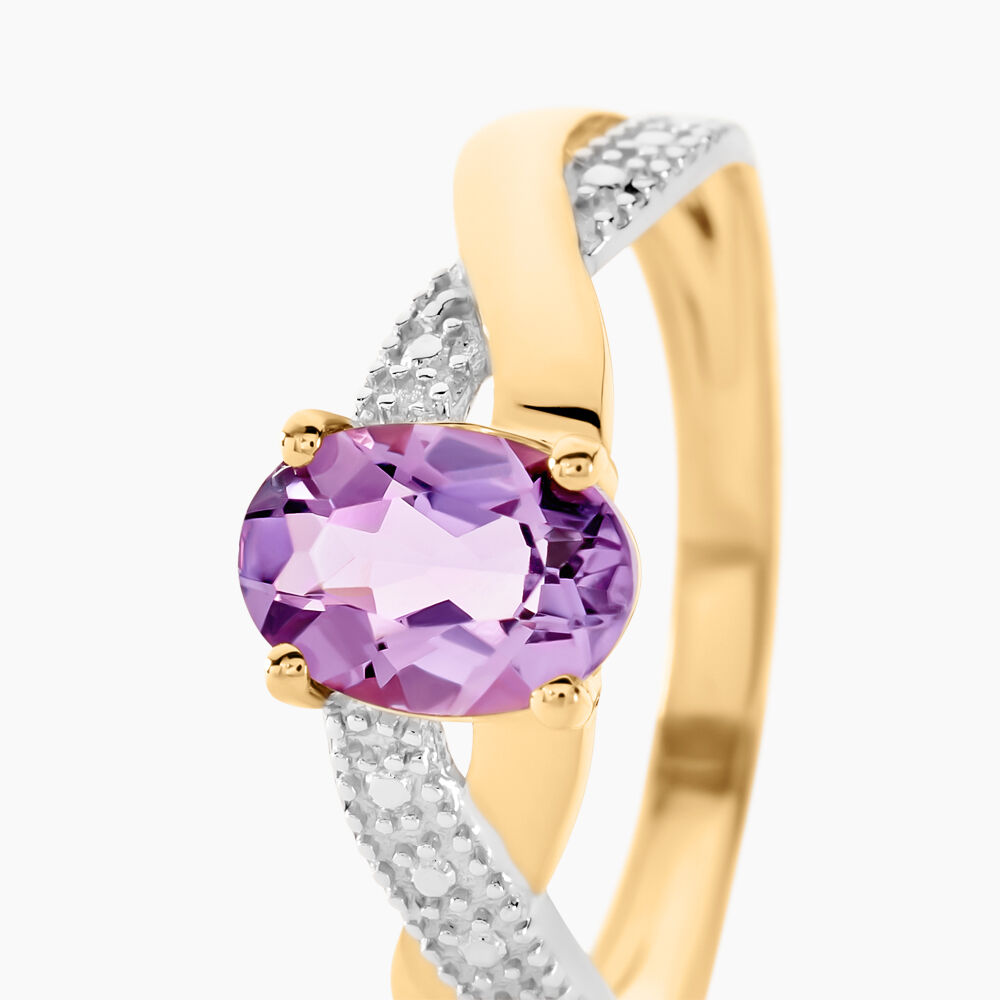 Bague Candice Or Jaune Amethyste - Bagues pierres fines Femme | Marc Orian