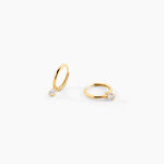 Cr&eacute;oles Massimo Or Jaune Oxyde De Zirconium - Boucles d'oreilles pampille Femme | Marc Orian