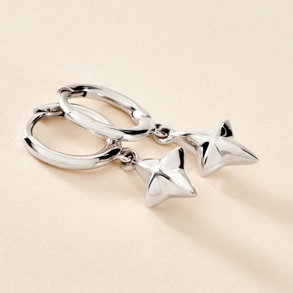 Cr&eacute;oles Spell Argent Blanc - Boucles d'oreilles pampille Femme | Marc Orian