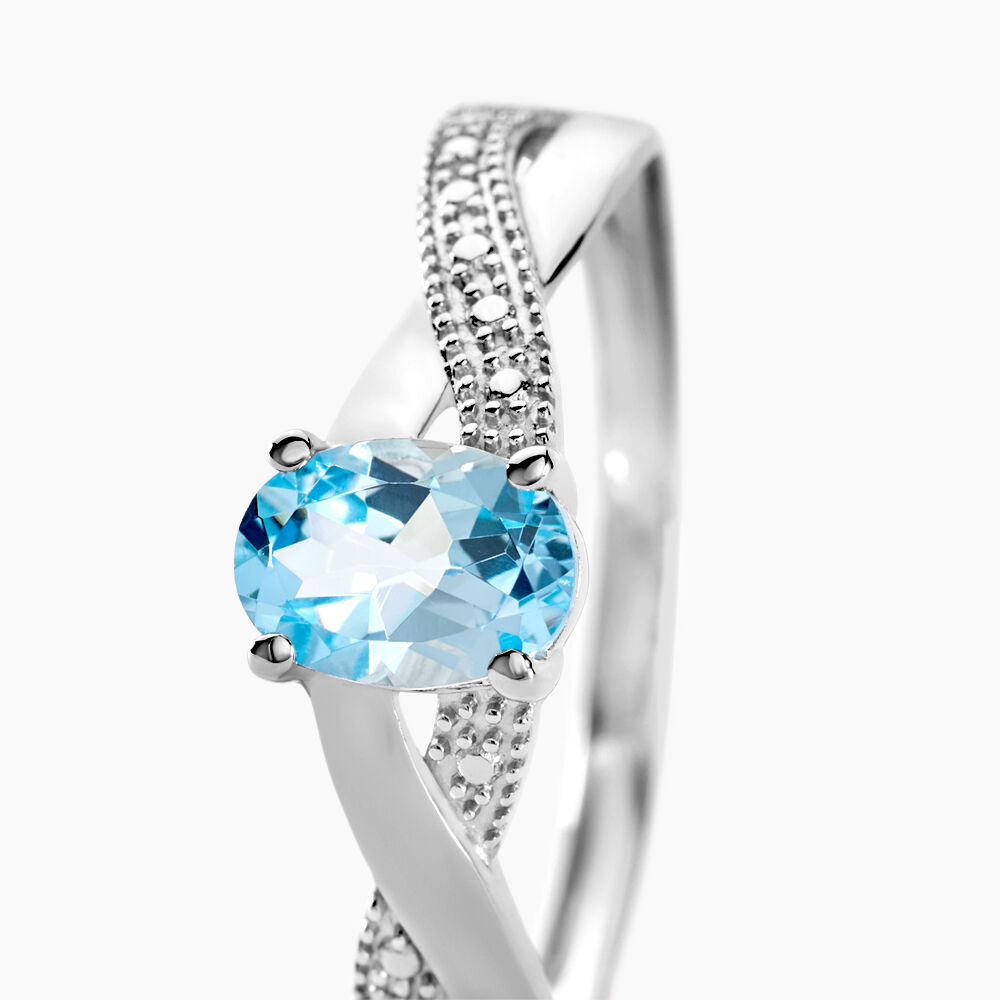 Bague Candice Or Blanc Topaze - Bagues pierres fines Femme | Marc Orian