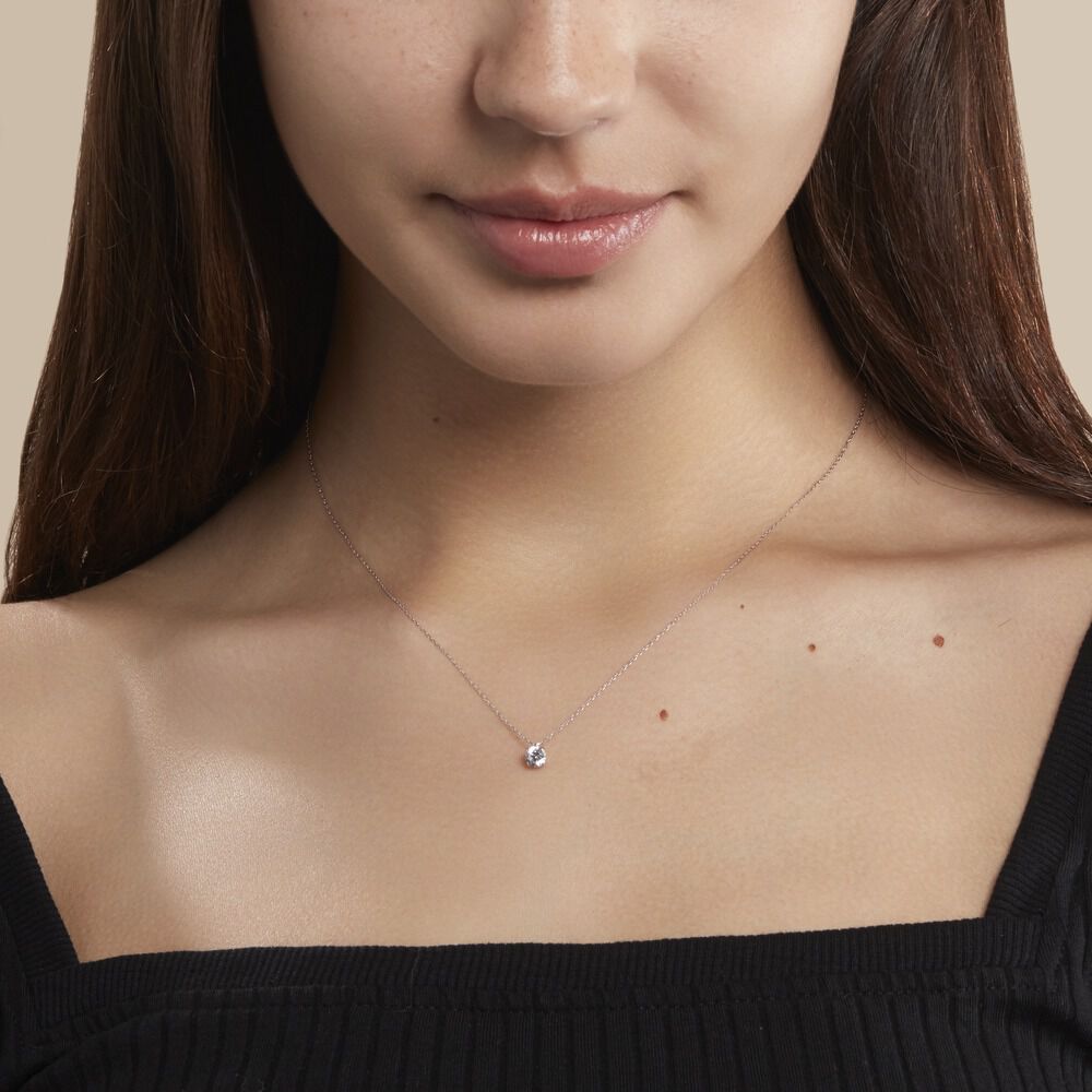 Collier Nazha Or Blanc Oxyde De Zirconium - Colliers avec pierres Femme | Marc Orian
