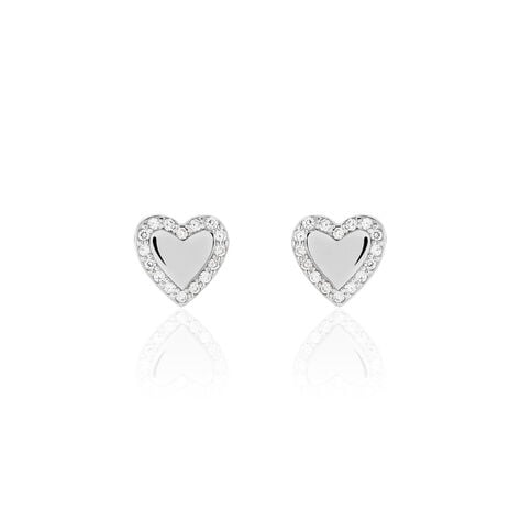 Boucles D'oreilles Puces Tylvina Argent Blanc Oxyde De Zirconium - Puces Femme | Marc Orian