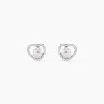 Boucles D'Oreilles Puces Ecume Argent Blanc Perle De Culture - Puces Femme | Marc Orian