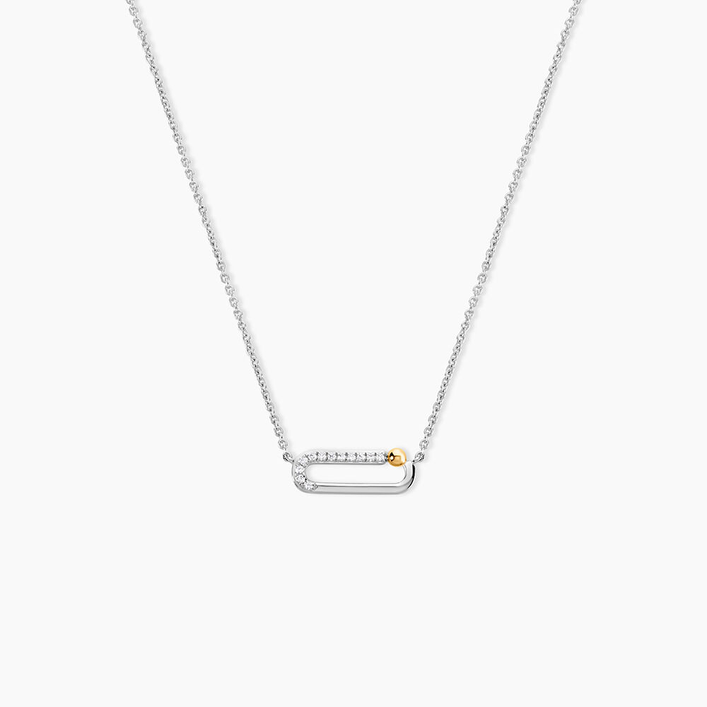 Collier Or Jaune Argent Blanc Oxyde De Zirconium - Colliers avec pierres Femme | Marc Orian