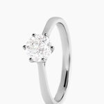 Bague Solitaire Athena Or Blanc Diamant - Parures de mariage Femme | Marc Orian