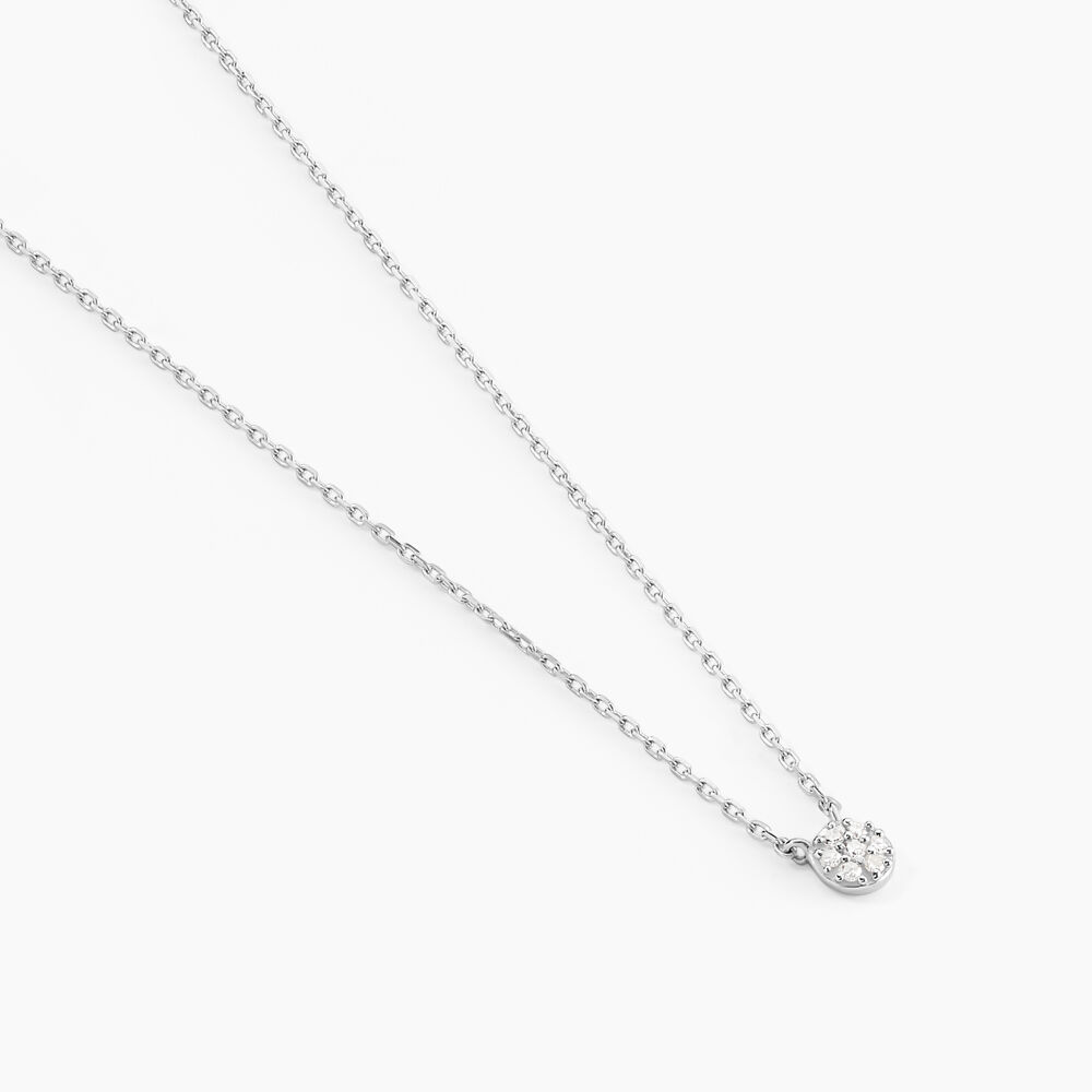 Collier Teani Or Blanc Diamant - Colliers avec pierres Femme | Marc Orian