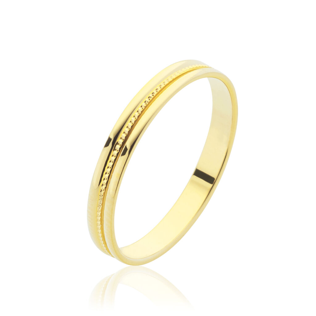 Alliance Perlee Ruban Plat Or Jaune - Alliances duo Unisex | Marc Orian