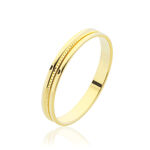 Alliance Perlee Ruban Plat Or Jaune - Alliances duo Unisex | Marc Orian