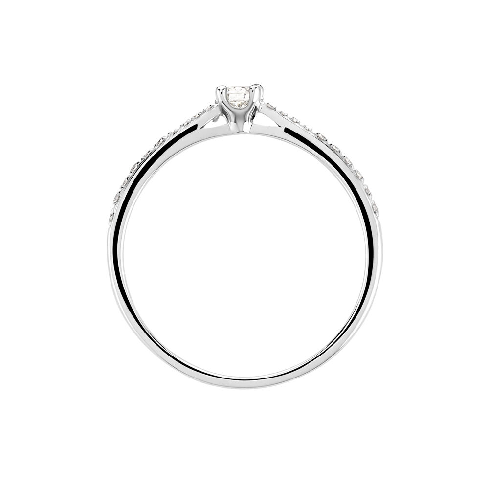 Bague Solitaire Hemera Or Blanc Diamant - Parures de mariage Femme | Marc Orian