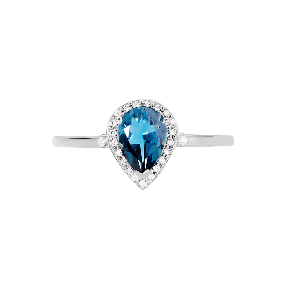 Bague Anatolie Or Blanc Topaze Et Oxyde De Zirconium - Bagues pierres fines Femme | Marc Orian