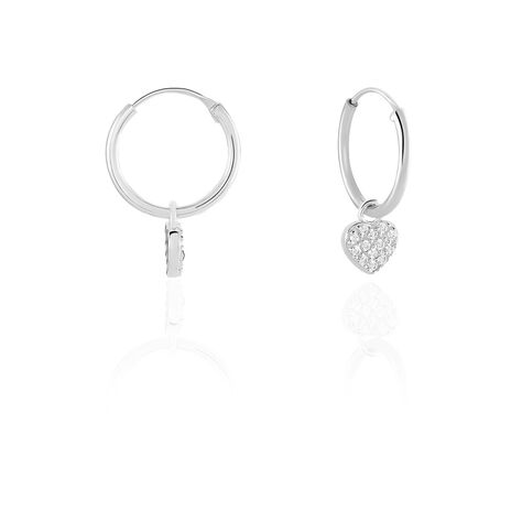 Créoles Ili Argent Rhodié Oxyde De Zirconium - Boucles d'oreilles Créoles Femme | Marc Orian