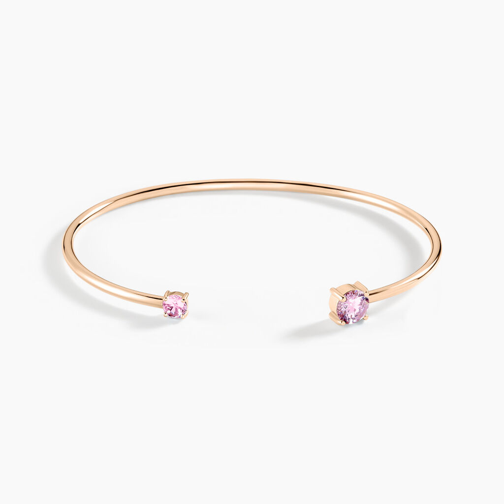 Bracelet Jonc Domitille Argent Rose Oxyde De Zirconium - Bracelets joncs Femme | Marc Orian