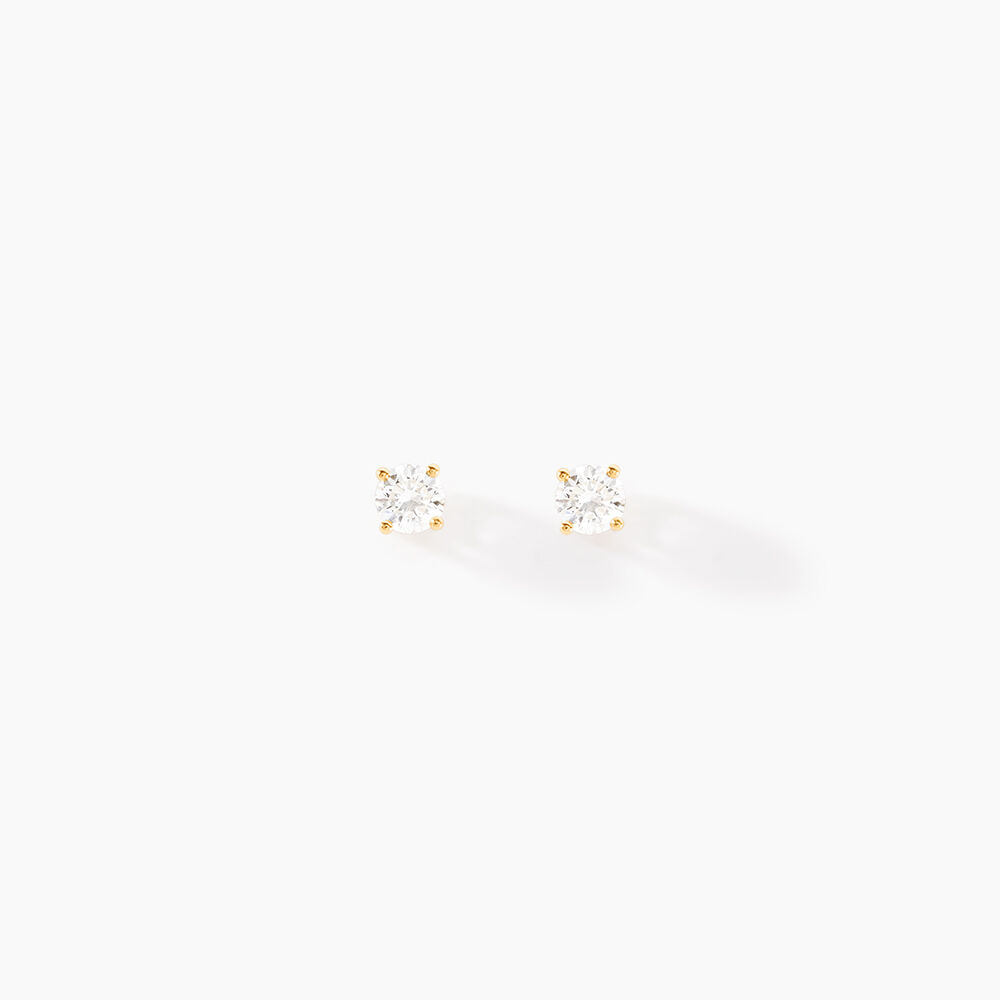 Boucles D'oreilles Puces One Or Jaune Diamants - Boucles d'oreilles mariage Femme | Marc Orian