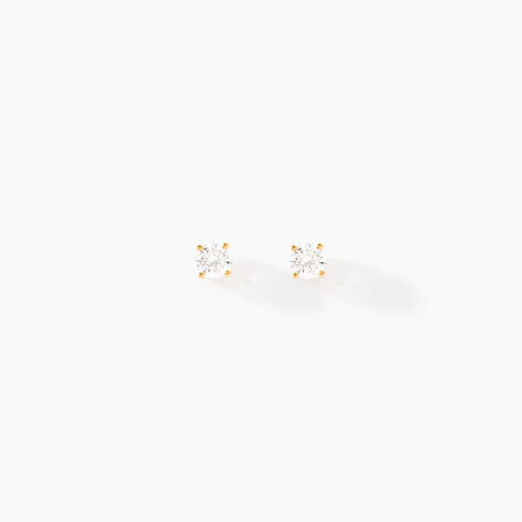 Boucles D'oreilles Puces One Or Jaune Diamants - Boucles d'oreilles mariage Femme | Marc Orian